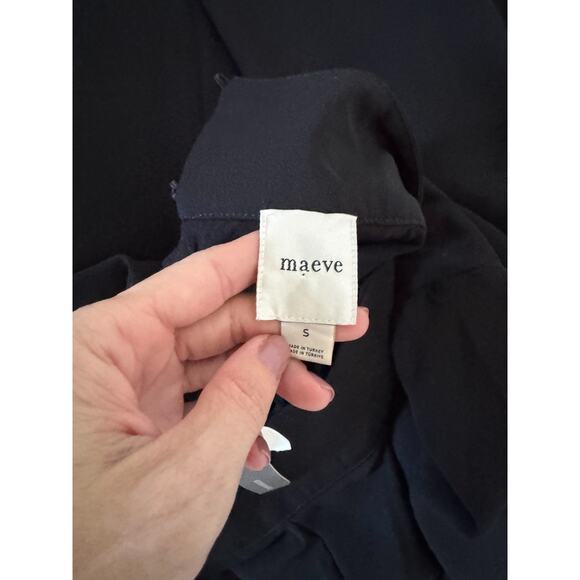 Anthropologie Maeve Long-Sleeve Mock-Neck Midi Dress Black Size Small NEW - Picture 8 of 10